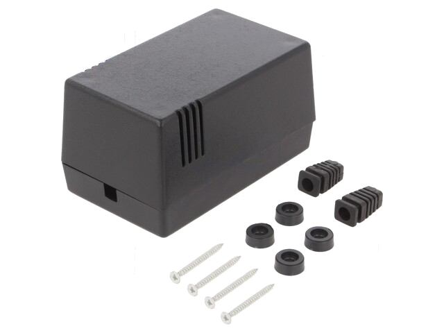 Behuizing: voor voedingseenheid; X: 69mm; Y: 114mm; Z: 63mm; zwart Behuizing: voor voedingseenheid; X: 69mm; Y: 114mm; Z: 63mm; zwart